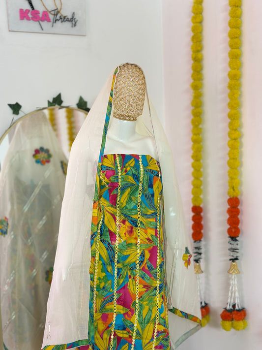 Semi Jam Cotton Unstitched Suit